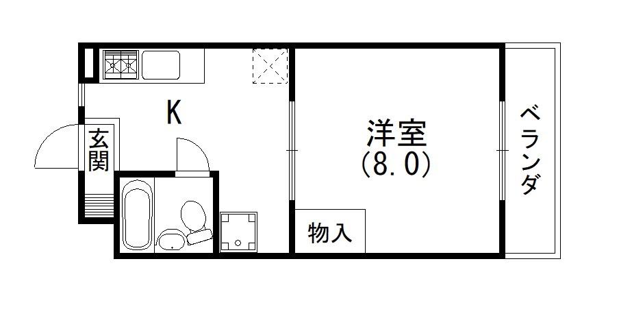 マンションシマノII(1DK/3階)の間取り写真