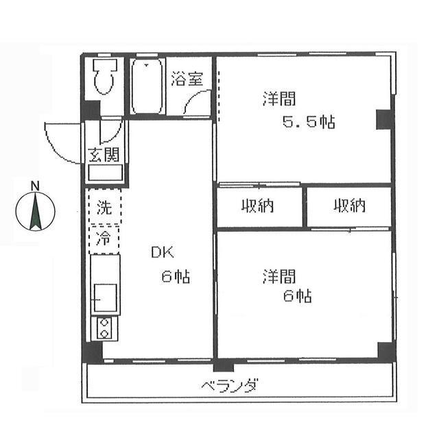 滝口マンション(2DK/3階)の間取り写真