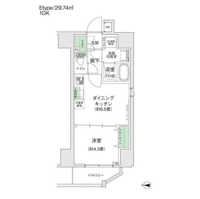 スタイリオ蒲田II(1DK/7階)の間取り写真