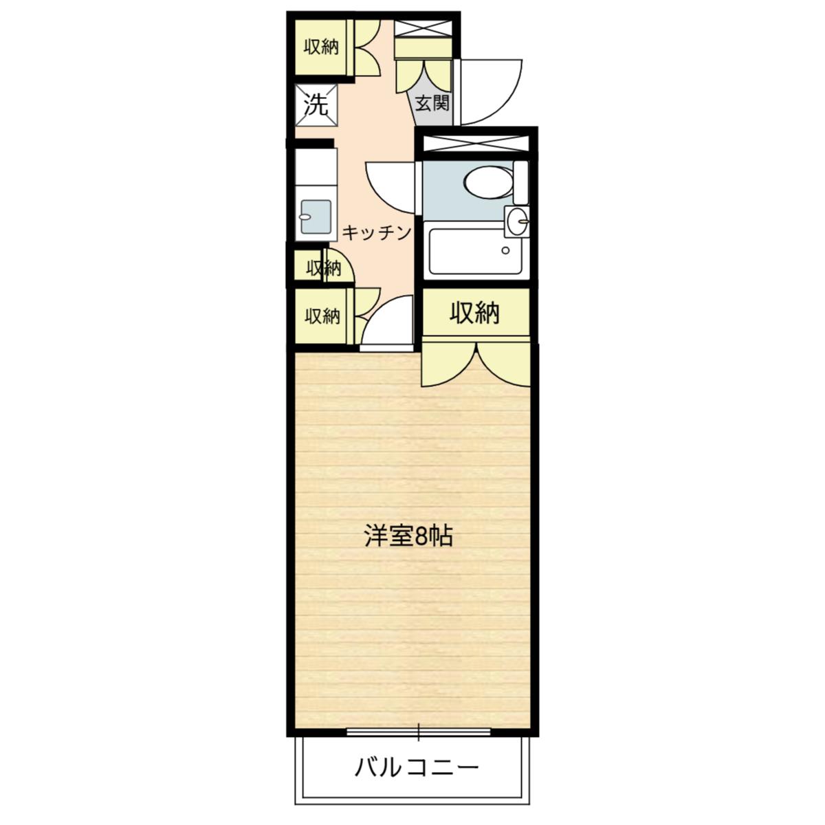 エトワール並木(1K/2階)の間取り写真
