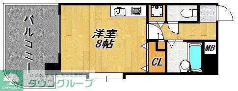 クレアトール百道(ワンルーム/7階)の間取り写真
