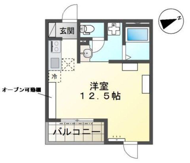 戸田市中町マンション工事(ワンルーム/1階)の間取り写真