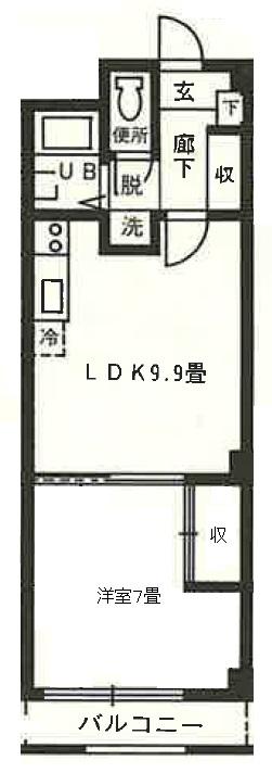 サカガミコーポ(1LDK/3階)の間取り写真