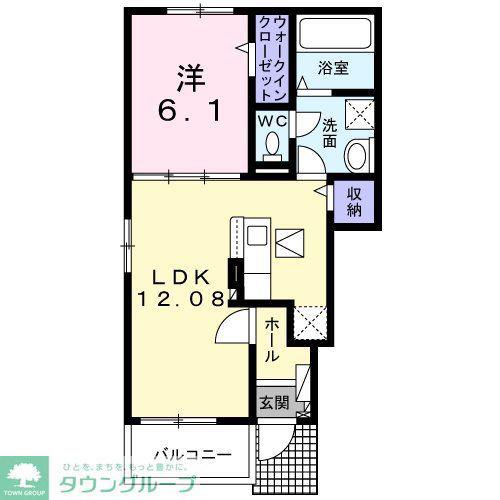 ラ・シエルテ横浜(1LDK/1階)の間取り写真