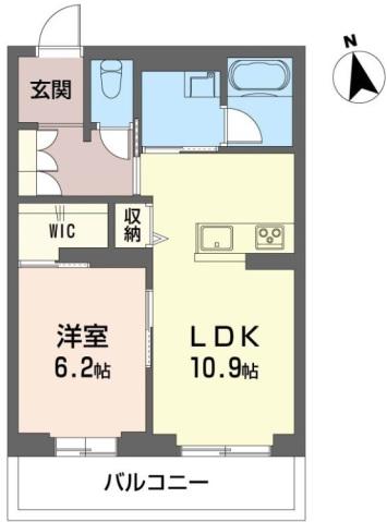 グランレール(1LDK/4階)の間取り写真