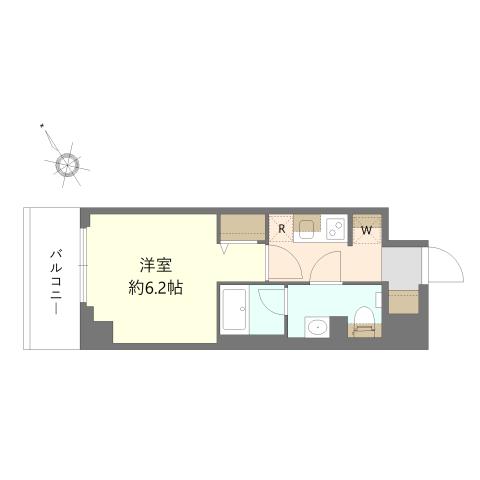 レジデンス船橋東中山(1K/2階)の間取り写真