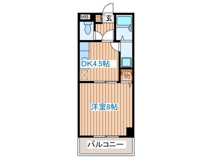 サンビレッジ(1DK/3階)の間取り写真