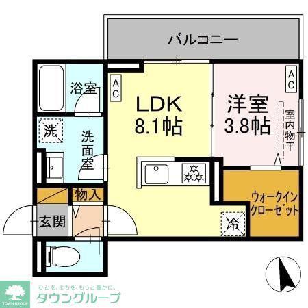 KURASHIRO(1LDK/2階)の間取り写真