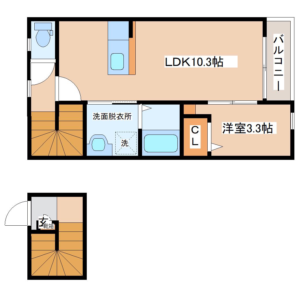 FORET LUMIERE(1LDK/2階)の間取り写真
