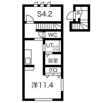ラフィーネノワール(1LDK/2階)の間取り写真