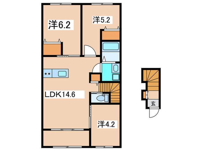 EXCEL・I弐番館(3LDK/2階)の間取り写真