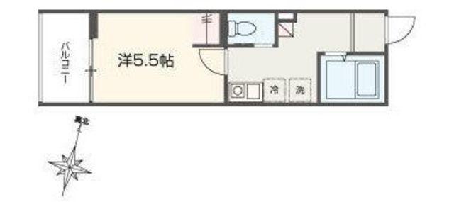 MELLAS南浦和V(1K/2階)の間取り写真