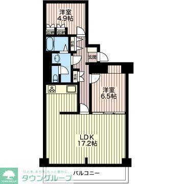 グランドメゾン南麻布(2LDK/8階)の間取り写真