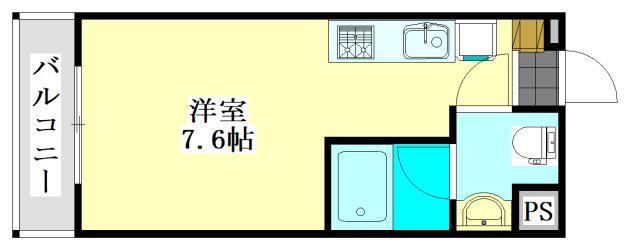 リエス船橋(ワンルーム/6階)の間取り写真