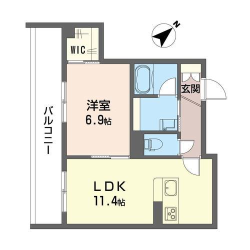 フェリシードリリア(1LDK/3階)の間取り写真
