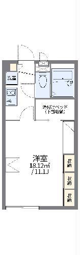 レオパレス一心(1K/2階)の間取り写真