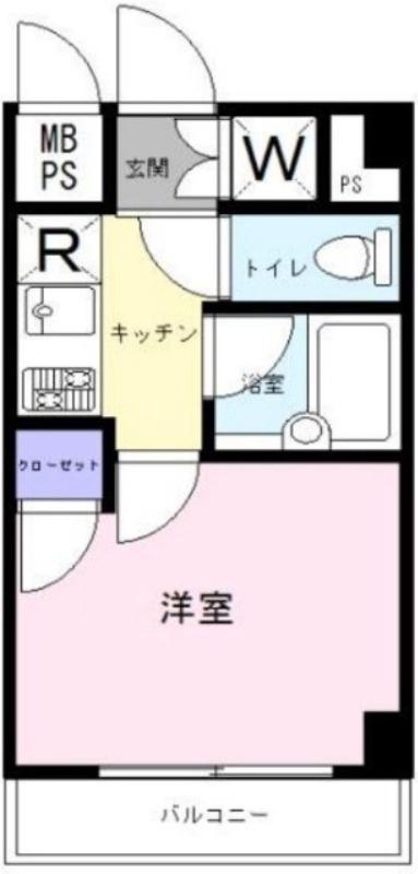 ルーブル目黒洗足(1K/3階)の間取り写真