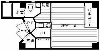 フラット巴(1K/2階)の間取り写真