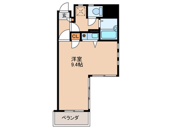 ダイナコート千代県庁口(ワンルーム/8階)の間取り写真