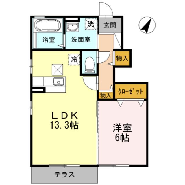 エクレール(1LDK/1階)の間取り写真