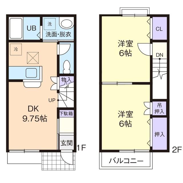 RURAL YAMAROKU(2DK/1階)の間取り写真
