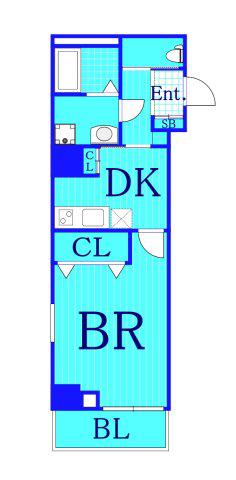 アース浅間町(1DK/4階)の間取り写真