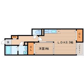 シンフォニー(1LDK/1階)の間取り写真