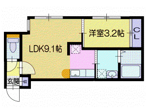 LIISA OTARU(1LDK/1階)の間取り写真
