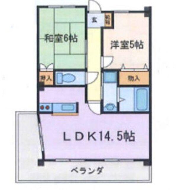 グランメール香久山(2LDK/4階)の間取り写真