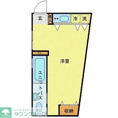 イースト RISE 由比ガ浜 B(ワンルーム/2階)の間取り写真