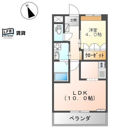 グランディール(1LDK/2階)の間取り写真