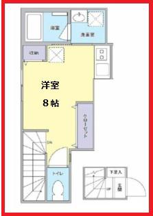 フェアー北小岩B棟(ワンルーム/2階)の間取り写真