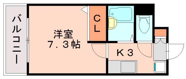 ラフォーレ博多駅前(1K/9階)の間取り写真