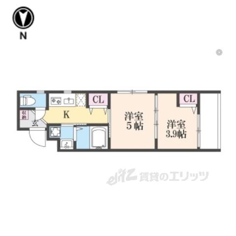 MJC京都梅小路(2K/1階)の間取り写真