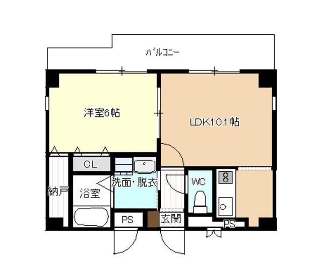エスト荒子(1LDK/6階)の間取り写真