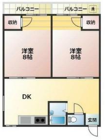 押部谷第二ビル(3DK/B1階)の間取り写真