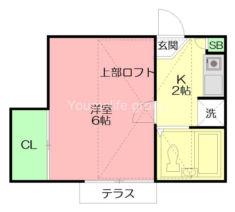 さつきII(1K/1階)の間取り写真
