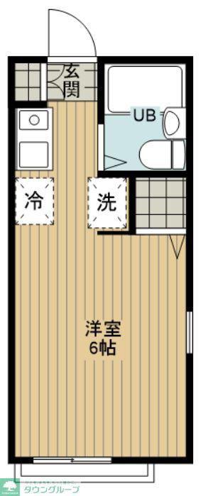 ディアーハイムⅠ(1K/2階)の間取り写真