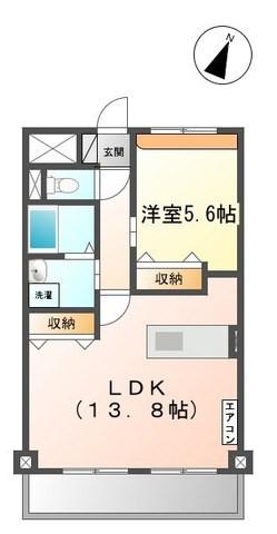 SAKURAS(1LDK/3階)の間取り写真