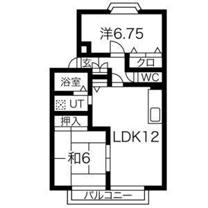 サニーヒルうね野(2LDK/2階)の間取り写真