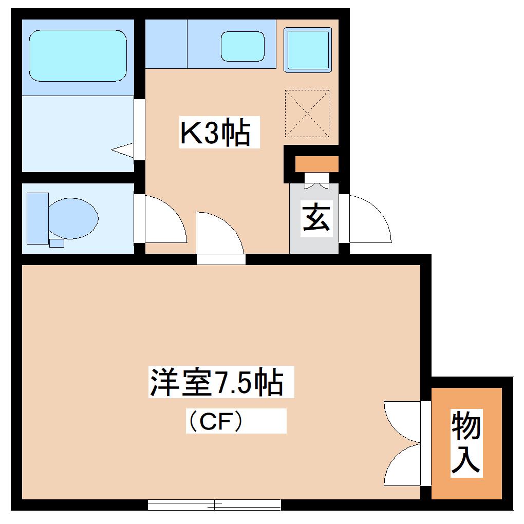 メゾン香澄(1K/1階)の間取り写真