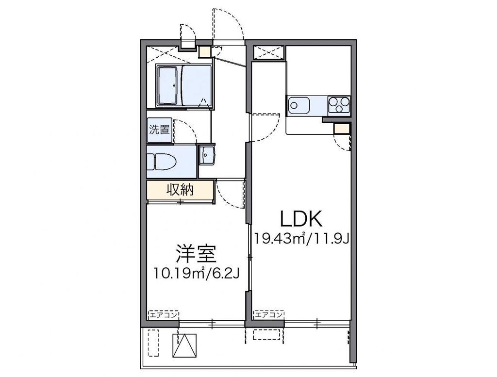 レオパレス翔(1LDK/3階)の間取り写真
