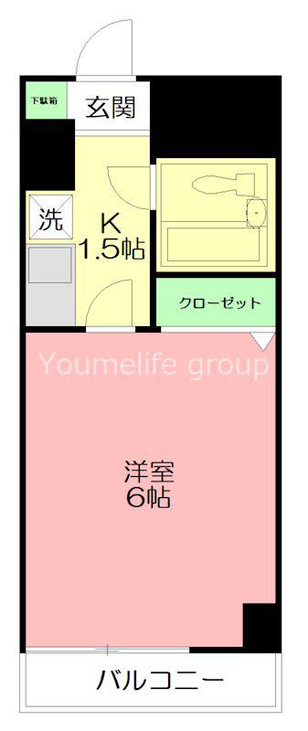 クリオ愛甲石田壱番館(1K/4階)の間取り写真