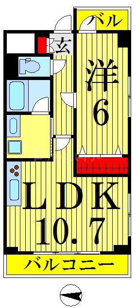 ライツ石原(1LDK/8階)の間取り写真