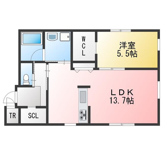 SKYIII(1LDK/1階)の間取り写真
