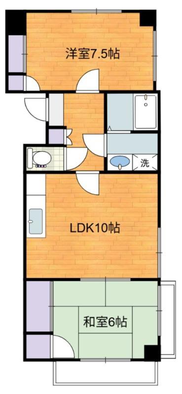 ファミールYK(2LDK/8階)の間取り写真