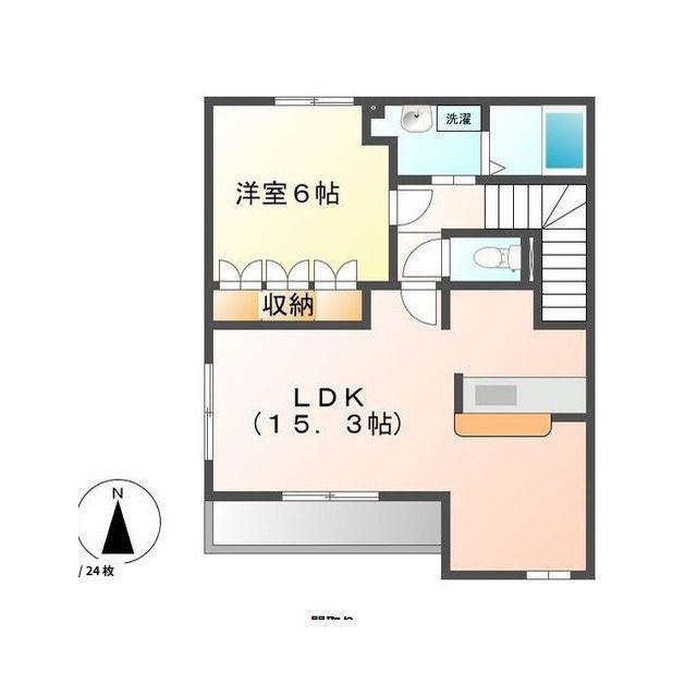 ラ・メール城脇A(1LDK/2階)の間取り写真