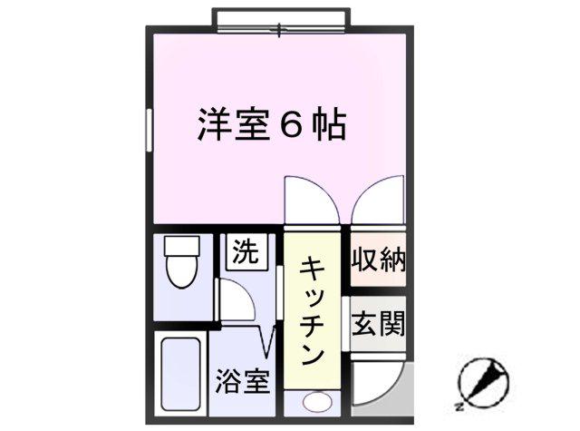 ユーカリフラット(1K/2階)の間取り写真