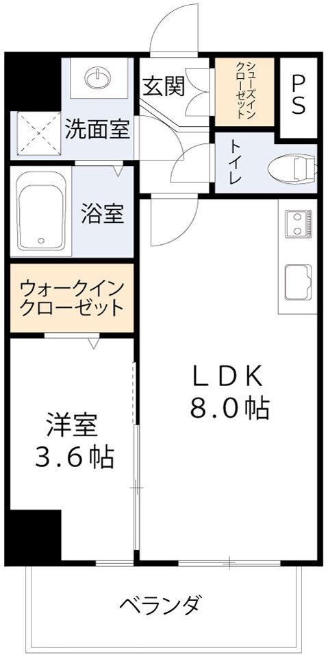 KAUNIS LUSSO(1LDK/5階)の間取り写真