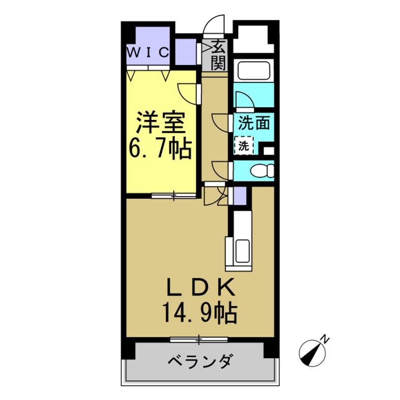 LOROS6(1LDK/1階)の間取り写真